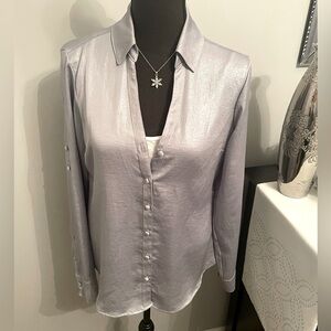 Express Shimmering Silver Blouse